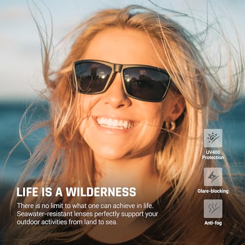 TOREGE TR26 Polarized Sports Sunglasses (Black Frame, Grey Lens) — view 2