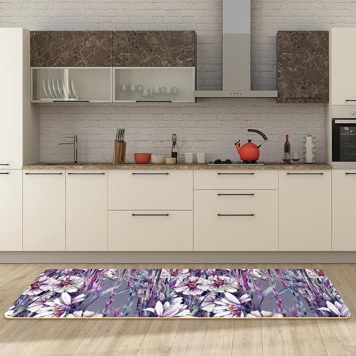 Tapis de cuisine floral sans couture lavable pour sol moderne