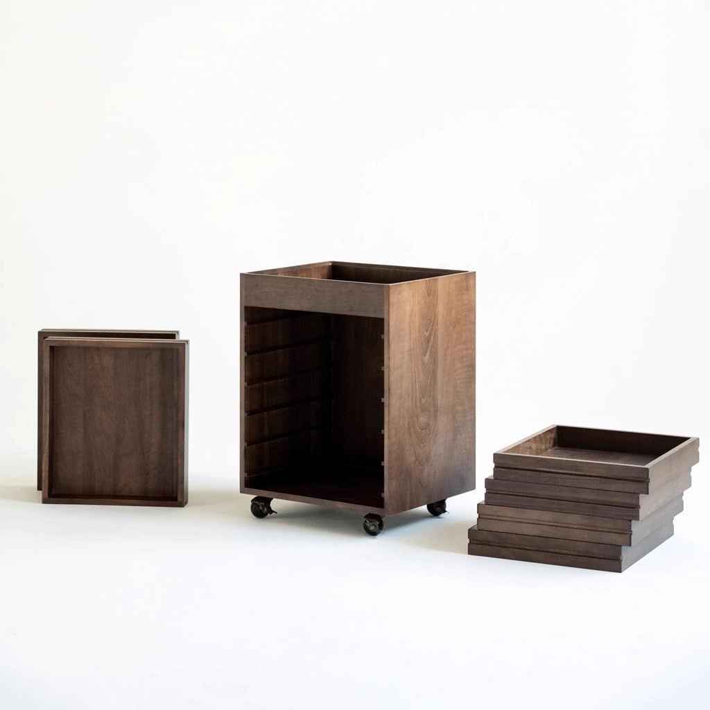 JITUIHOM Wooden Filing Cabinets for Offices and Home Study Rooms Retro Removable Storage Filing Cabinet