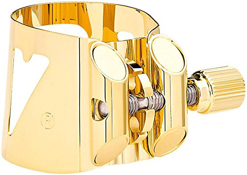 Vandoren LC09P Optimum Baritone Saxophone Gold-Gilded Ligature And Plastic Cap cover