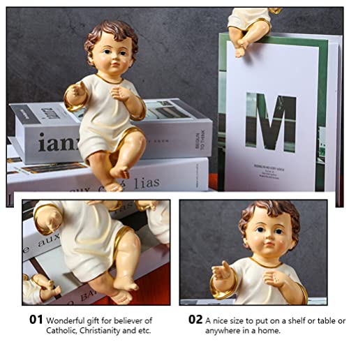 Figura decorativa Baby Jesús en resina 15 cm miniatura 4
