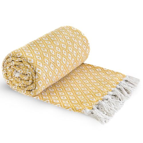 Emma Barclay Casablanca – Couverture scandinave en Coton recyclé tissé pour Fauteuil, canapé,...