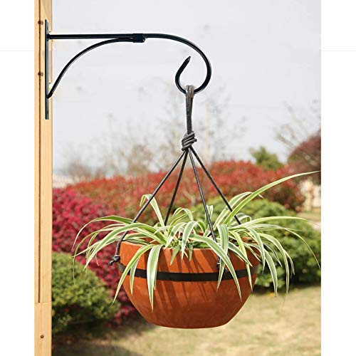 Image of Iron Wall Hooks for Hanging Lanterns, Planters, Bird Feeders & Coats | Heavy Duty Indoor Outdoor Wall Bracket Hook Hanger for Home Decor, Garden & Balcony (Black, 1)