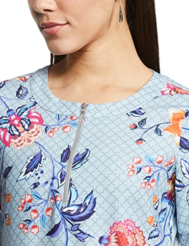 Image of RIVER Designer Printed Dress with Print Blocking