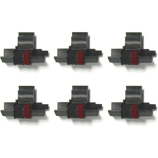 COMPUMATIC Calculator Ink Roller Black/Red 6 Pack