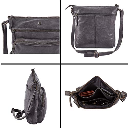Image of Crossbody Bags for Women Genuine Leather Purse Handmade Vintage Shoulder Bag Crossover Pocketbook Adjustable Strap | Handmade