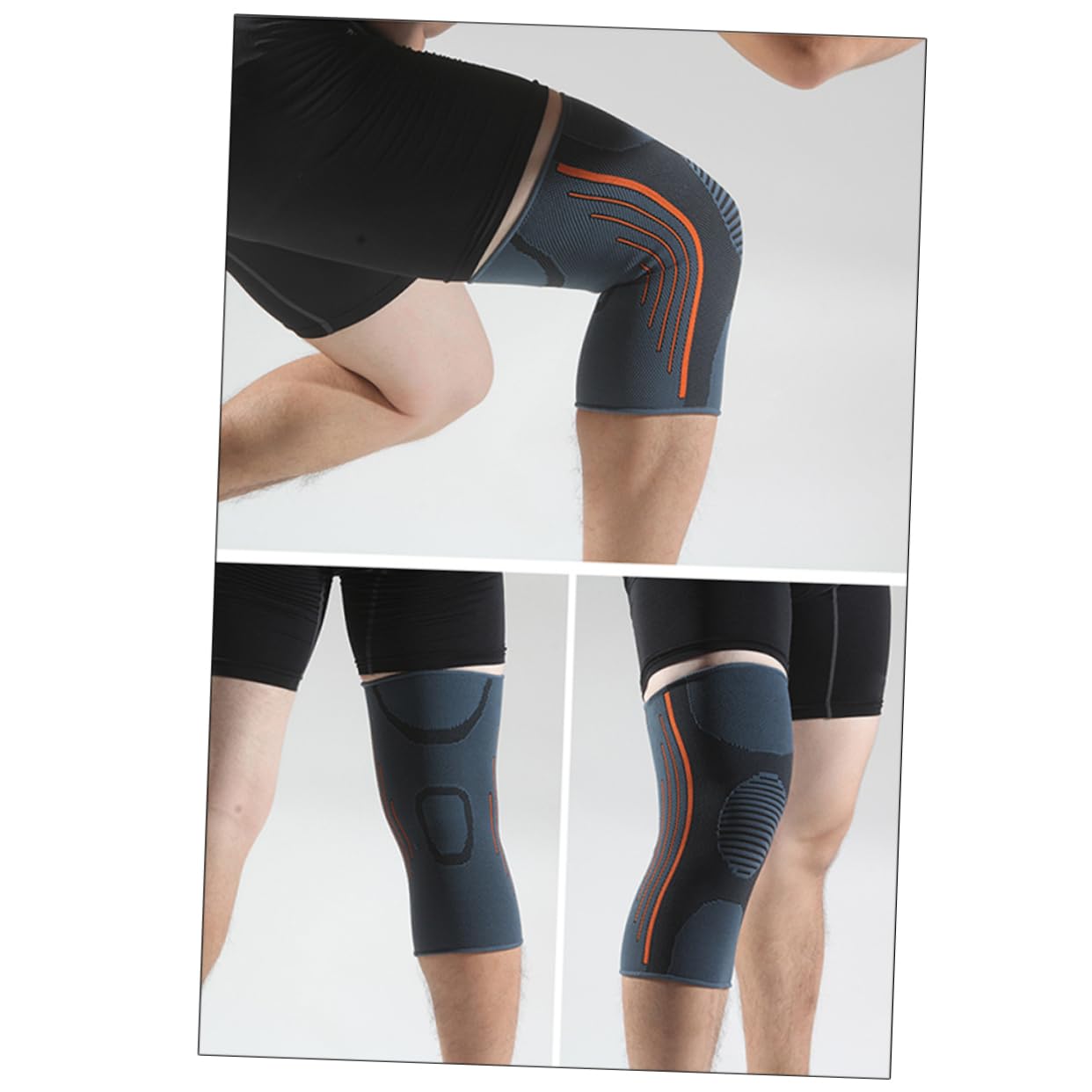 Beavorty Elastic Compression Kneepads for Sports Breathable Knee Brace for Running Hiking Fitness Grip Warmth Protection Size l