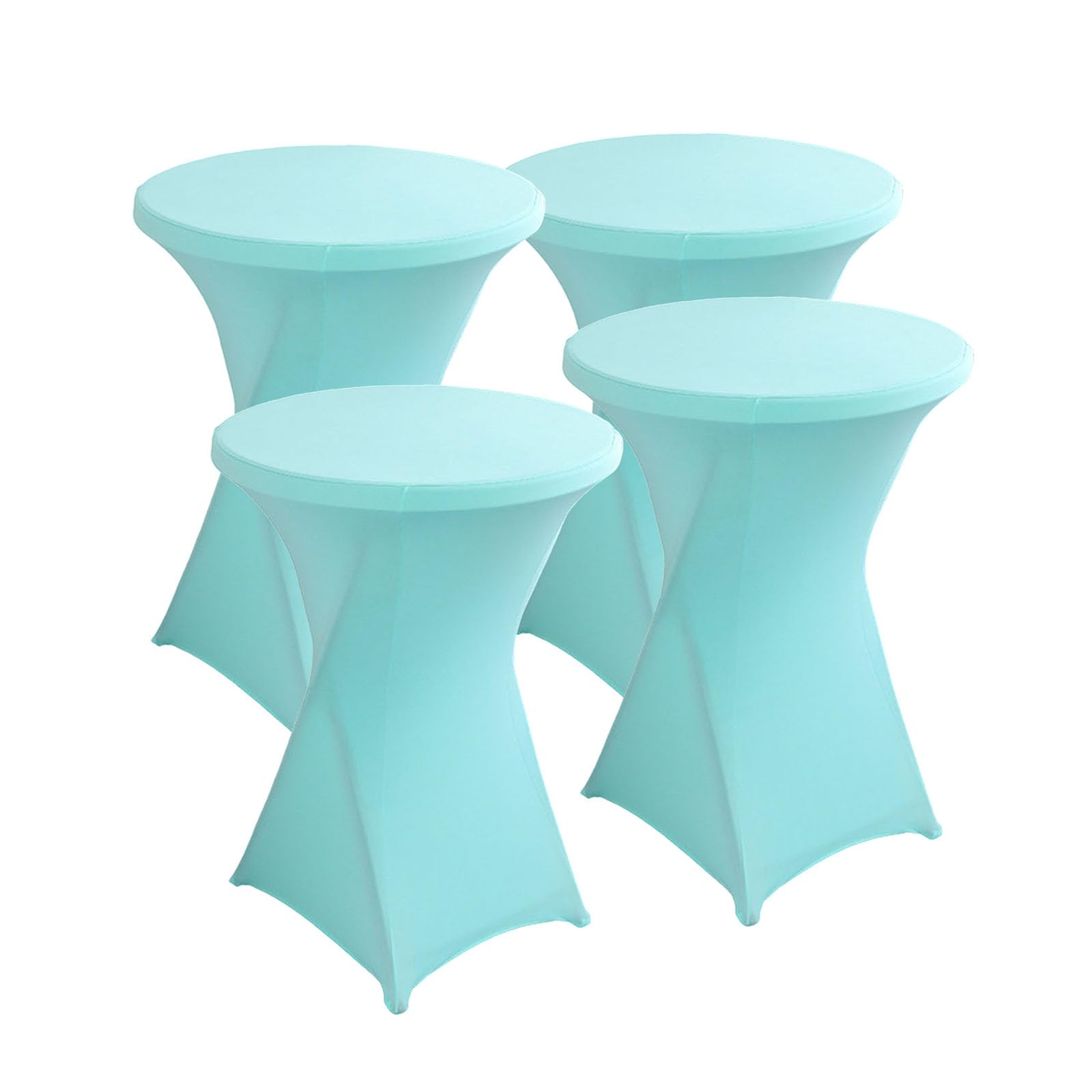 Odot 4 Piece Cocktail Tablecloth, Washable Reusable Spandex Poseur Table Covers Round Stretch Elastic Table Stretch for Wedding, Outdoor Party, Birthday Parties, Home (Daphne,80x110cm)
