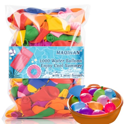 Water Balloons Bulk 1000 Pack - Biodegradable Water Balloon Bomb ...