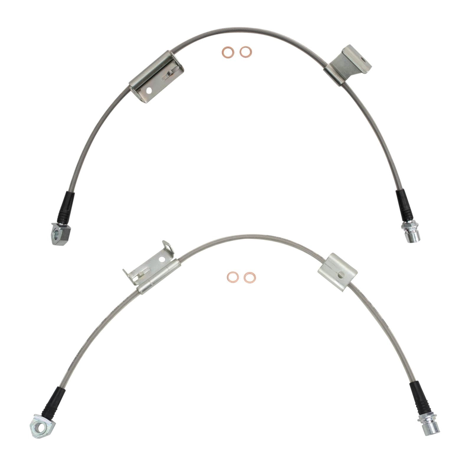 TRQ Performance Front Driver and Passenger Side Brake Hose Set 2 Piece