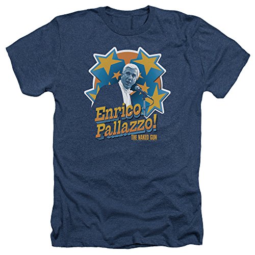 The Naked Gun Crime Comedy Movie Its Enrico Pallazzo Adult Heather T-Shirt Tee Blue