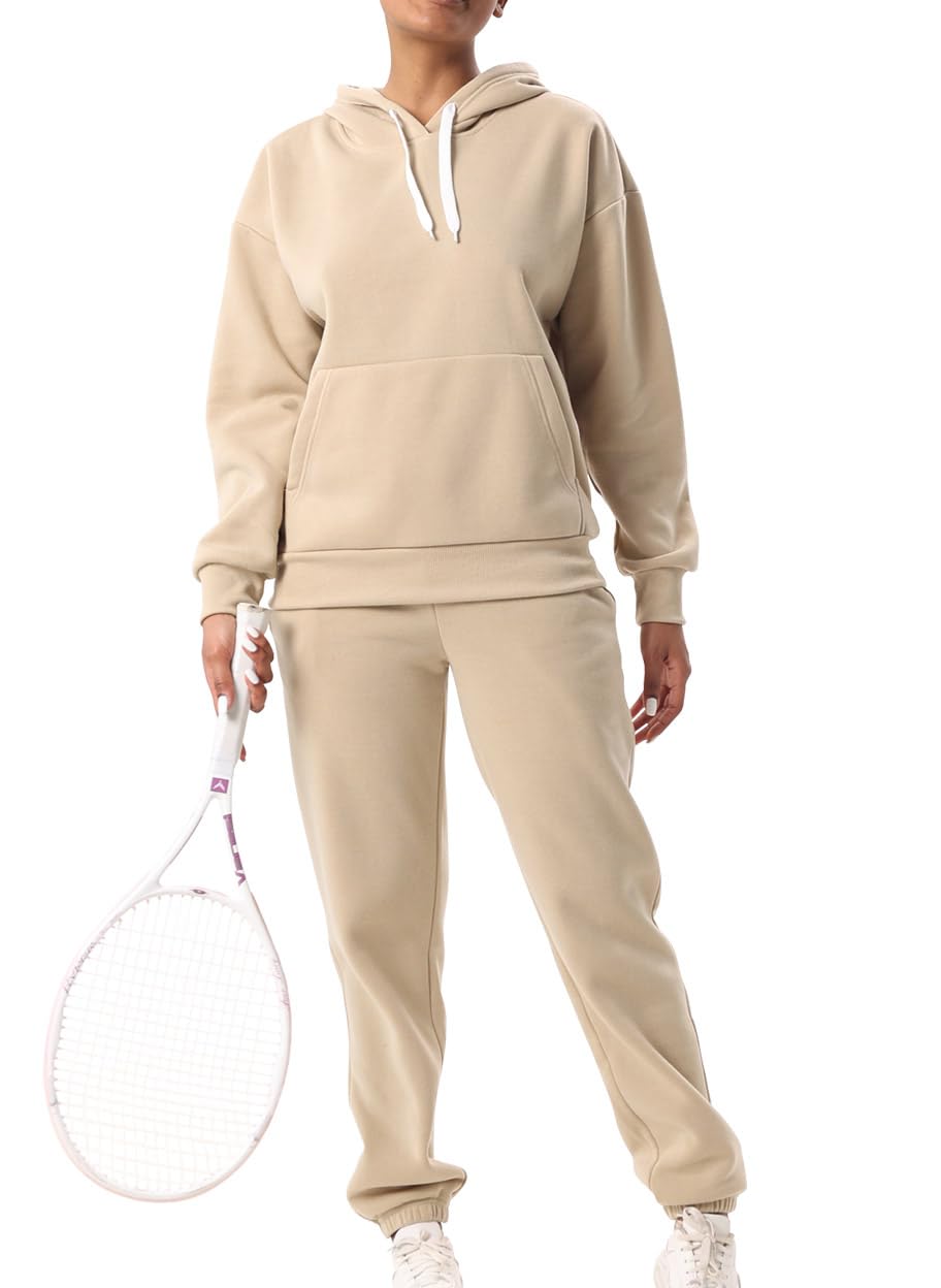 LeeHanTon Women Tracksuit Oversize 2 Pieces Outfit Casual Long Sleeve Sweatsuits Set with Pocket