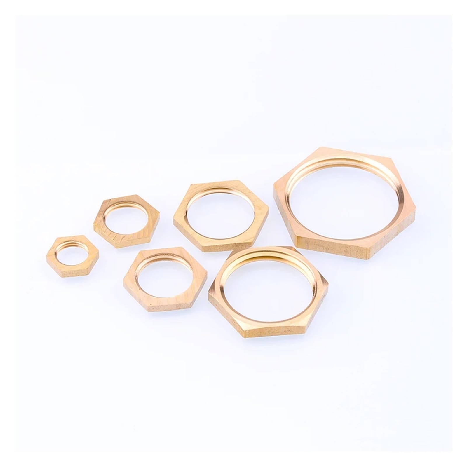 AARTERZZA 10pcs All Copper nut 1/4" BSP Copper Hex Lock Nuts Pipe Fitting Female Thread Hexagonal Shank Cap