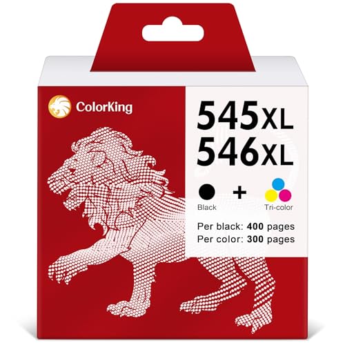 ColorKing PG-545XL CL-546XL Remanufacturado para Cartuchos Canon 545 546 XL, Negro y Tricolor, Compatible con Pixma TR4650 TR4651 TS3350 TS3351 TS3450 TS3151 MG2555S MG2550S MG2950 MG3051 TR4551 MX495