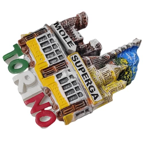 Imán decorativo 3D Torino Italy resina pintado a mano miniatura 4