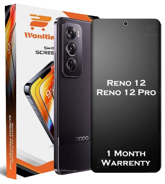Image of WonRia Pack 1 - Matte Screen Guard Protector For Reno 12 | Reno 12 Pro 5G Unbreakable Membrane | Flexible TPU Matte Film | Edge to Edge Installation Kit | Transparent