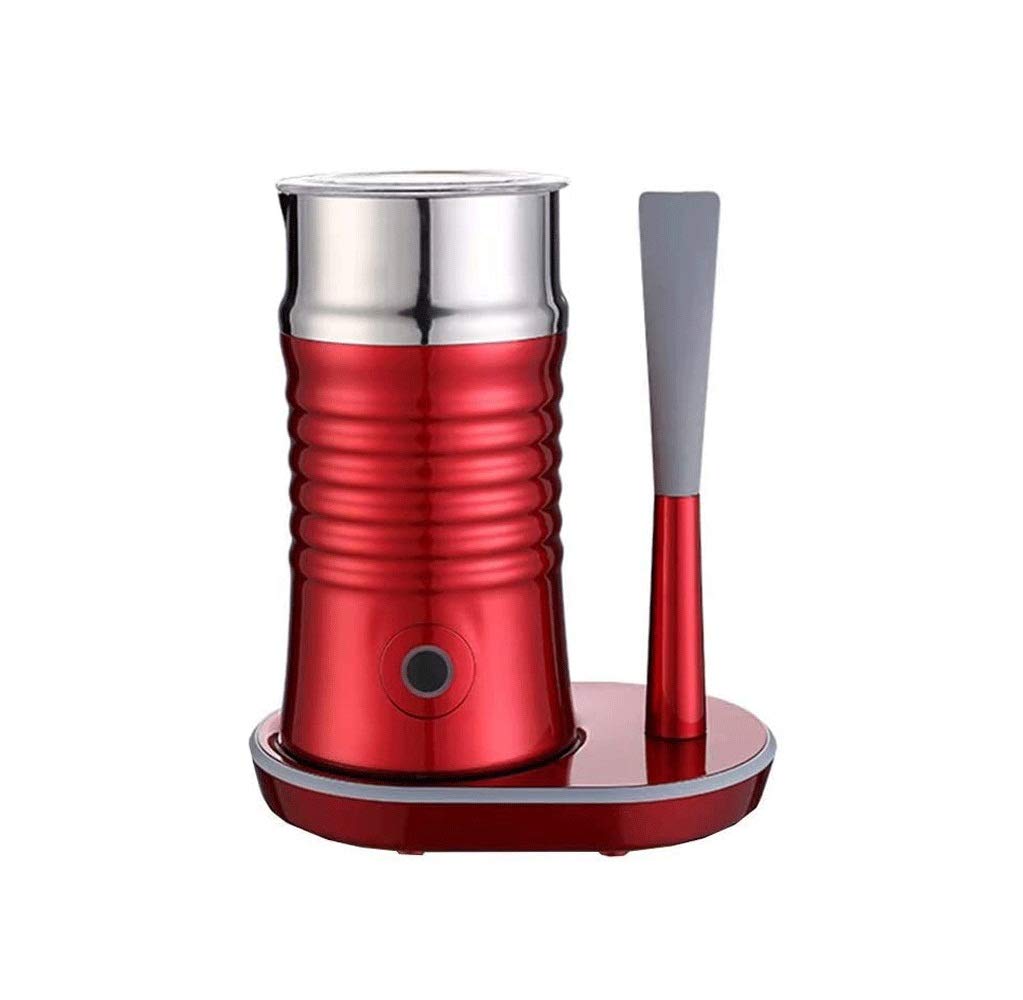 Milk frother, Latte Elettrico fruota e cremagliera di Cioccolata Calda Acciaio Inossidabile, Automatic Hot Cold My Steamer per caffè, Latte, Cappuccino, Cioccolatini Caldi, Oro (Color : Red)
