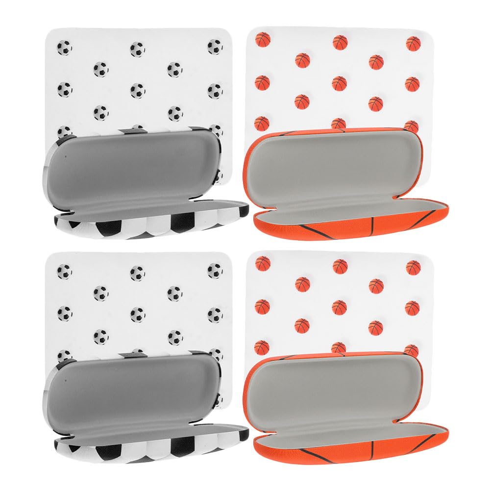 Hohopeti Estuche para Gafas con Diseño Deportivo, 4 Unidades, Compacto y Portátil, con Paño de Limpieza, para Uso en Múltiples Ocasiones