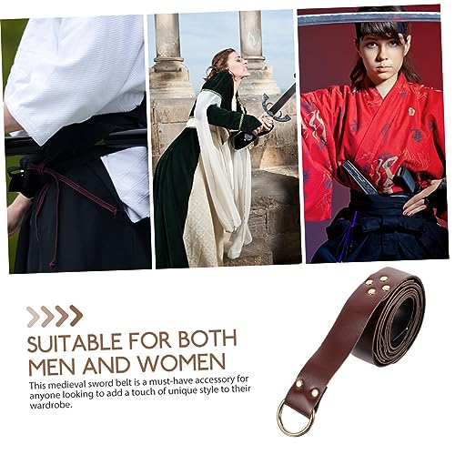 SAFIGLE Medieval Sword Belt Retro Style Holder for Cosplay Comfortable Secure Design for Knights and Vikings Versatile Accessory for Themed Events3