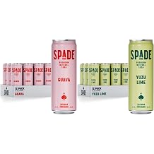 Spade Soda | Guava + Yuzu Lime, Premium All-Natural, No Sugar, No Calories, Electrolytes, Magnesium, Potassium, Non GMO, Sweet Stevia, No Artificial Sweeteners, Great Taste, Bold Taste