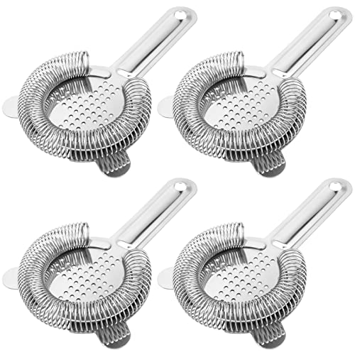 HOZEON 4 Pack 6.5 Stainless Steel Cocktail Strainers