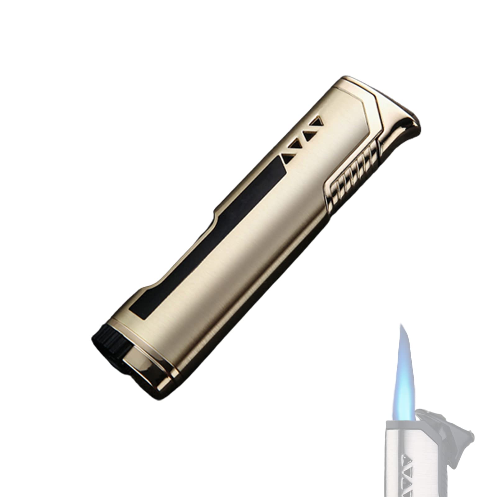 Briquet Droit Coupe-Vent Jet Simple Flamme Briquet Extérieur Portable Briquet Gonflable Cadeau de Fumer Flamme Réglable Collection Hommes