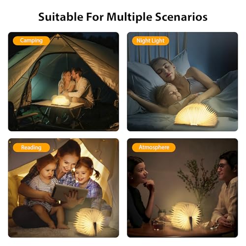 ZBOLE Folding Truth Book Lamp, Book Lover Gift, Bookshelf Light, Paper Lamp | Portable Book Light for Home Library Decor, Night Light, Unique Gifts for Girls Christmas House Warming Wedding (Pink) - image 8