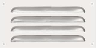 PATIKIL 4x8 Inch Stainless Steel Vent Cover, Screen Air Grille Ventilation Cover HVAC Louvered Grill Built-in Mesh for Home Kitchen Fireplace Bathroom Wall Ceiling, Silver