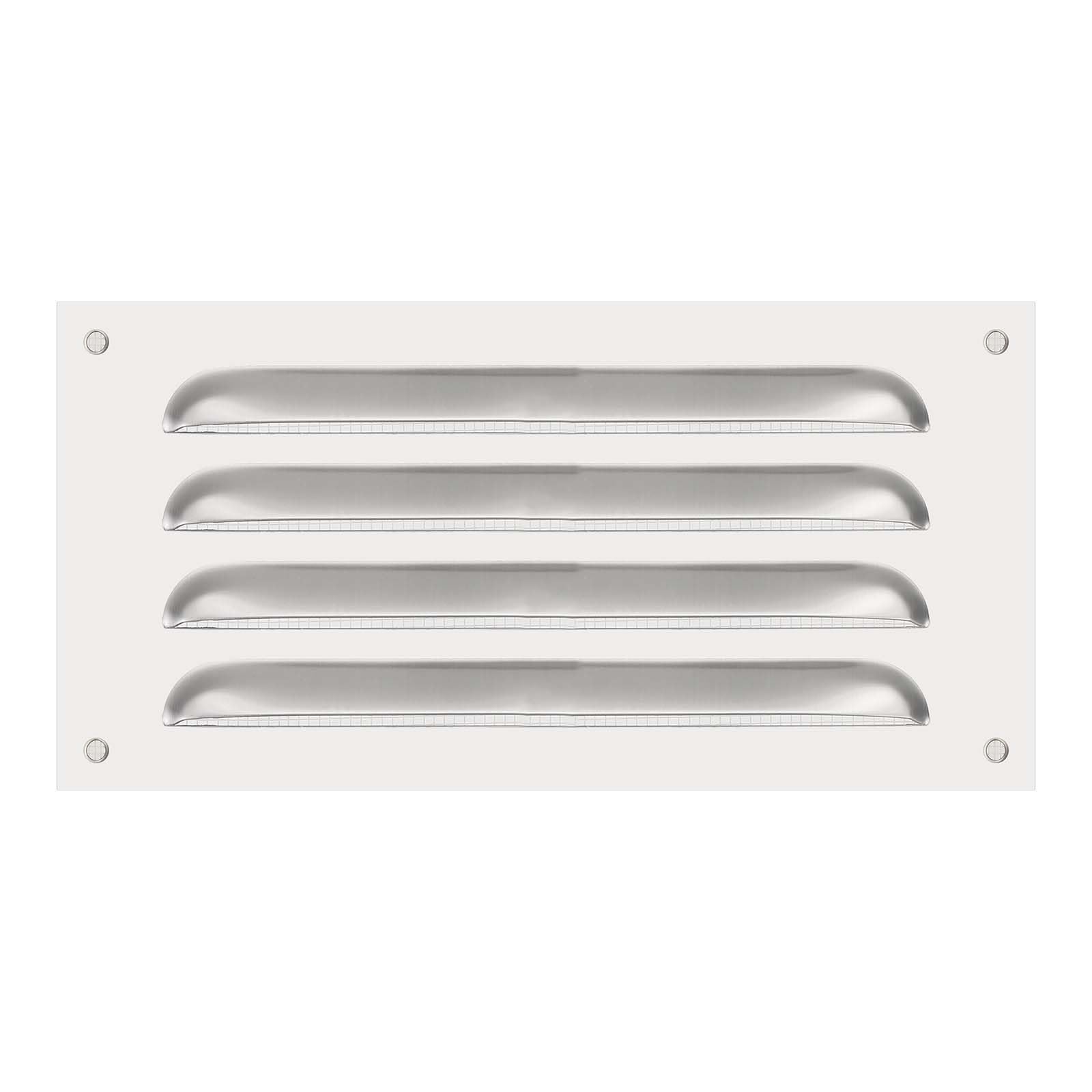 PATIKIL 4x8 Inch Stainless Steel Vent Cover, Screen Air Grille Ventilation Cover HVAC Louvered Grill Built-in Mesh for Home Kitchen Fireplace Bathroom Wall Ceiling, Silver