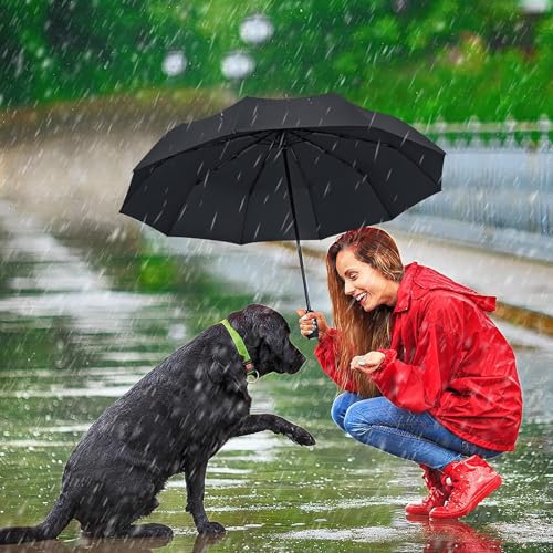 Image of PANCA Windproof Automatic Open Close Travel Umbrella for Men & Women | Compact 3 Fold Rain Umbrella with 8 Reinforced Ribs | Portable Folding Umbrella for Office, Travel & Outdoor