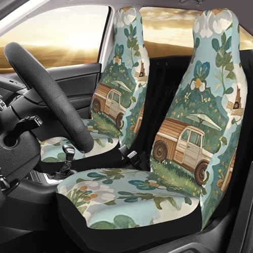 Housses de siège de voiture confortables et respirantes, lot de 2 protections auto universelles