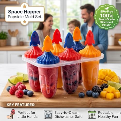 Image of BPA Free Ice Lolly and Kulfi Maker Set of 8 Reusable Popsicle Moulds Food Grade Plastic Ice Cream Popsicle Maker for Home Kitchen Multicolor (Rainbow)
