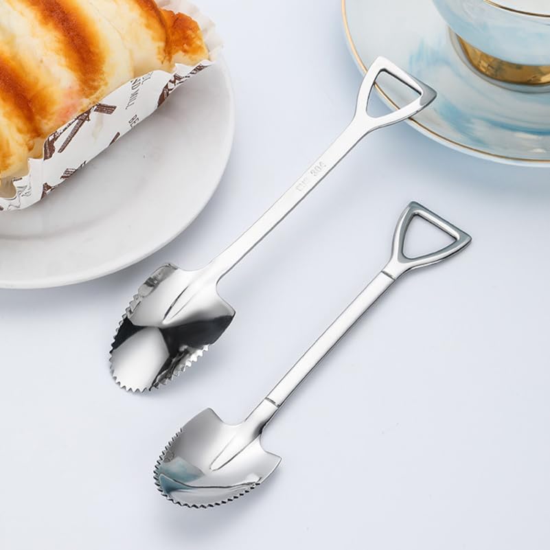 PRETYZOOM 3-Pack Stainless Steel Grapefruit Spoons with Serrated Edges and Hole Design 6.18In Fruit Scraping Spoons for Kitchen and Dining