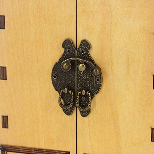 Image of 5pcs Antique Bronze Hasps Latch Lock Alloy Box Handles Jewelry Wooden Box Buckle Clasp Hook Padlock Small Shackle Hardware (Color : A)