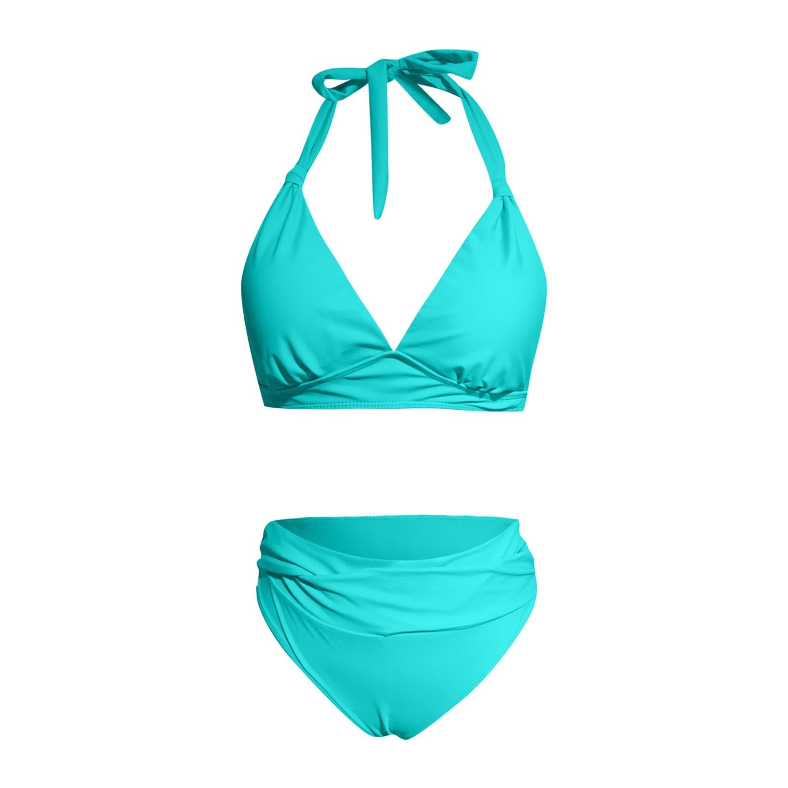 Damski dwuczęściowy strój kąpielowy push up bikini, ciemnozielony, M