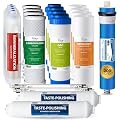 iSpring F21KU200 Upgraded 200 GPD 2-Year Replacement Filter Pack for RCC2AK-UV 7-Stage Reverse Osmosis System with Alkaline Mineral & UV, 21-Piece