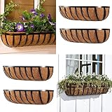 4 PCS English Horse Trough Planter,24-Inch English Horse Trough Coco Planter Flat Iron Series Plante
