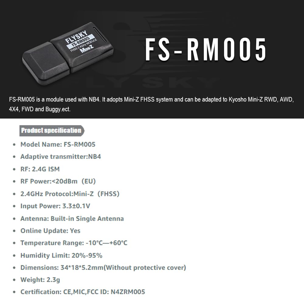 GoolRC Flysky FS-RM005 FHSS - Módulo de 2.4 GHz para transmisor RC Flysky Noble NB4+ / NB4 Pro+