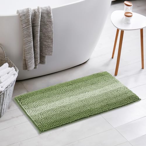 Tapis de salle de bain pour sol glissant uxcell vert-1 - 8