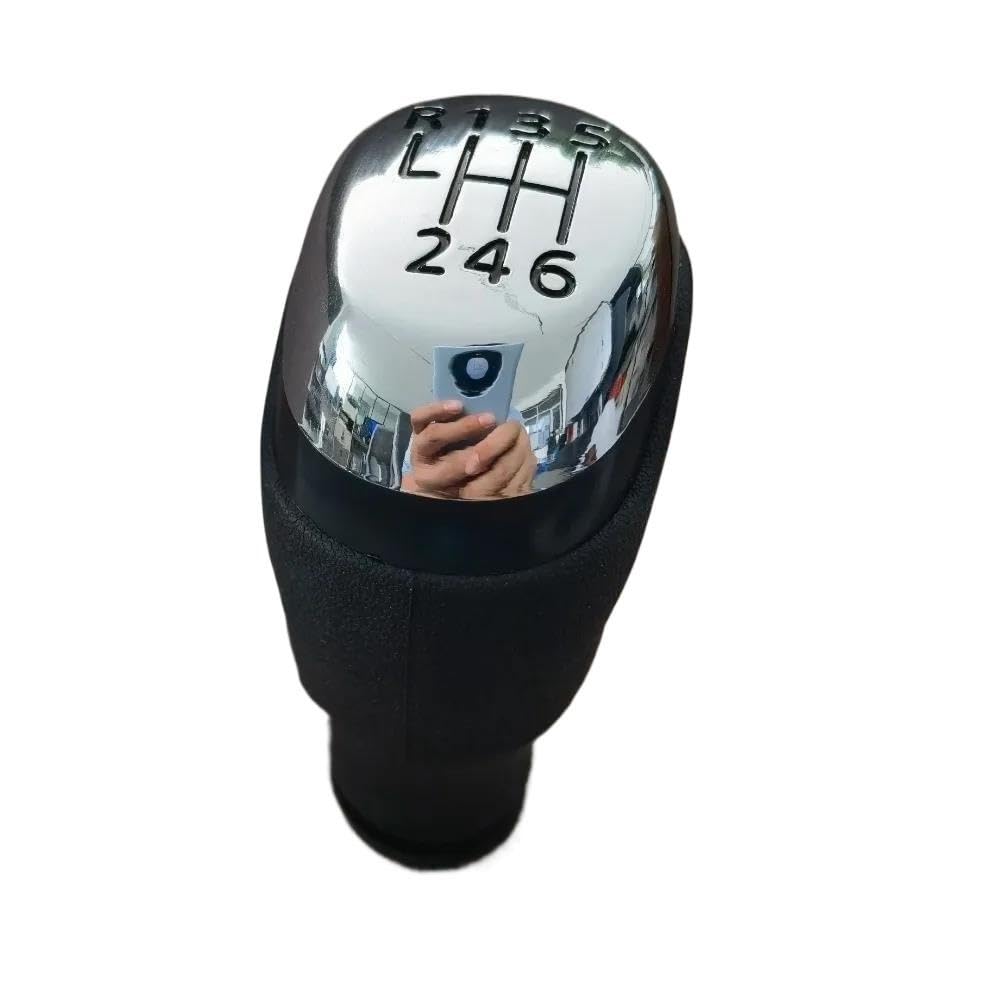 Sxqpocar Chrome 6 Speed 5/6 Speed Car Gear Shift Knob Stick For Renault Clio 4 Iv Mk4 Automobile Manual Transmission Shifter Lever Knob ﻿ Shift Lever Head(Chrome 6 Speed)