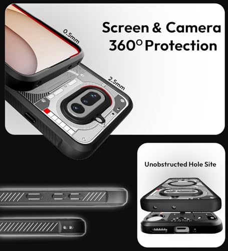 Image of KAPAVER Mag-X Sandstone Case for Nothing Phone 4a MagSafe, Magnetic | Nothing Phone 4a Back Cover (Cyber-i Black)