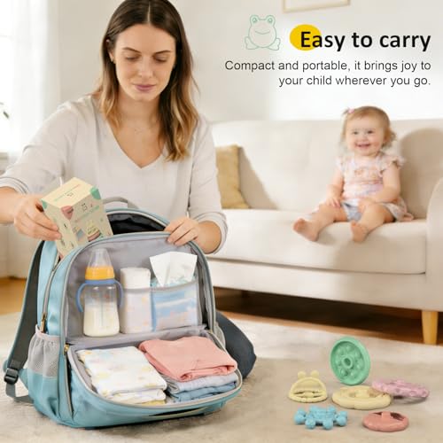 Image of Baby Teething Toys 3-6 Months, Soft Silicone Stacking Rings Teether, 6-Piece Stackable Circles for Teething Relief Safe BPA-Free Teething Gift, Perfect Baby Shower & Birthday Present for Boys & Girls