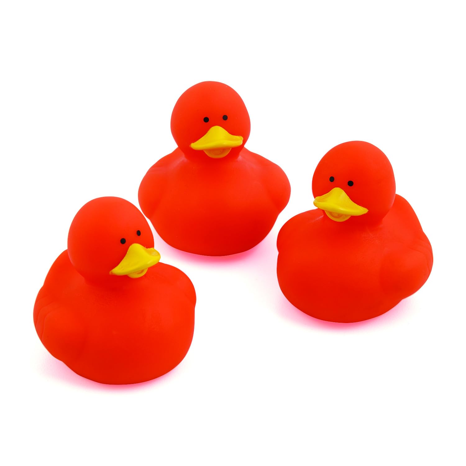 Fun Express Rubber 2" Solid Color Duckies - 12 Ducks (Orange)