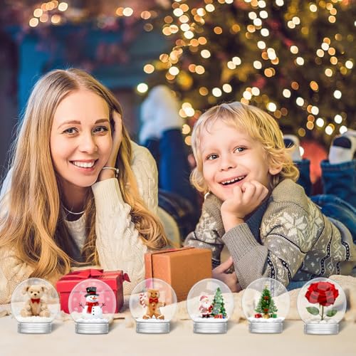 AOKWAWALIY 10 Stück Schneekugel Zum Selbermachen Kunststoff-Schneekugel-Set Klare Klares Befüllbares Glas Mit Abschraubbarem Deckel DIY-Basteln Landschaftskugel