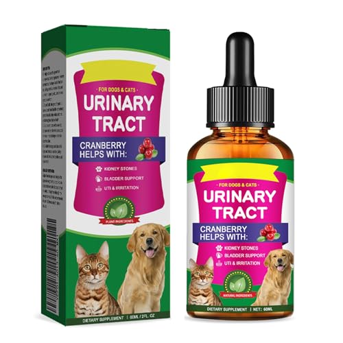 Urinary Tract Infection Treatment for Dog & Cat, Natural Cranberry UTI Supplement, Kidney and Bladder Support (60ml (1pcs))
