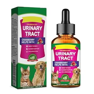 Urinary Tract Infection Treatment for Dog & Cat, Natural Cranberry UTI Supplement, Kidney and Bladder Support (60ml (1pcs))