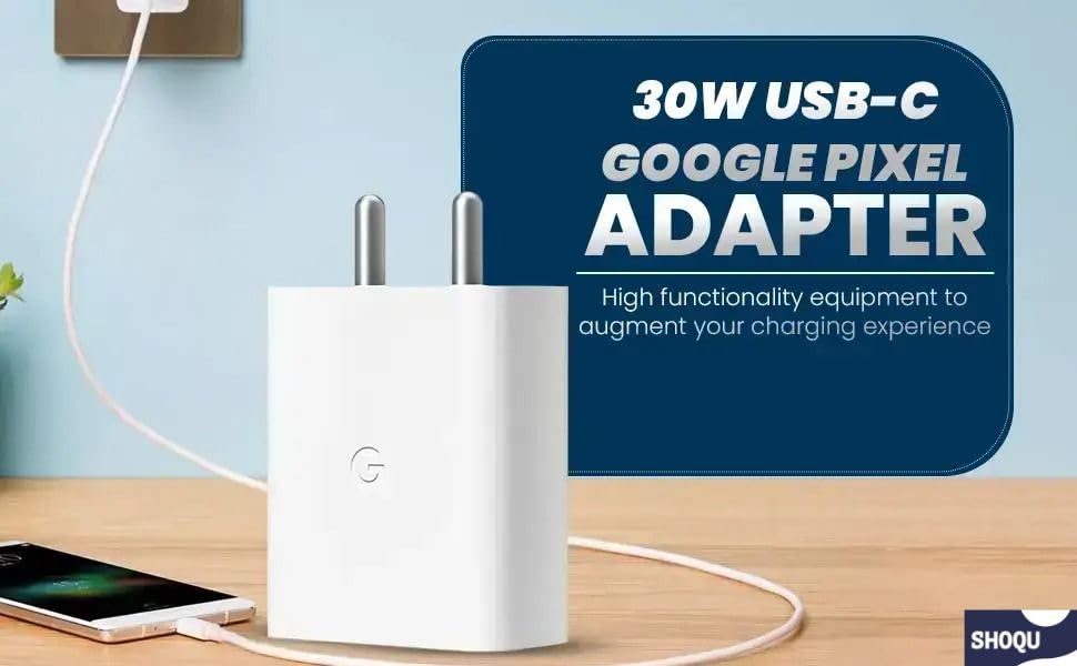 Image of 30W Original Type C Fast Charging Power Adapter for G00GLE 9 Pro XL /9 Pro /8 Pro /8 /8a,7 Pro /7 /7A, Pixel 6 Pro /6, Tablet /Chrome Books & Other USB C Devices (DEC163)