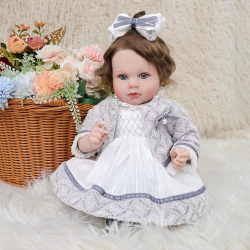 Muñeca Reborn Lifelike de 24 pulgadas con vestido miniatura 6