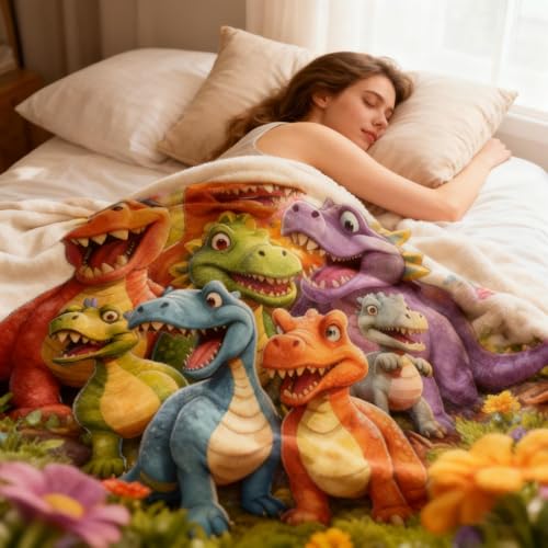 Couverture dinosaure pour garçon et drap doux de lit enfant