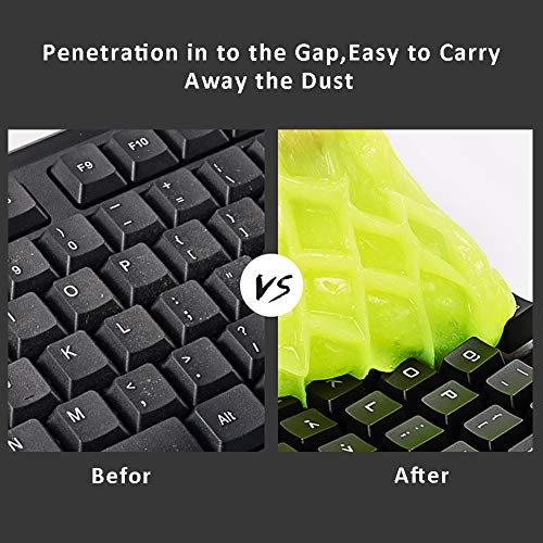 Sendida Car Cleaner Putty Detailing Brush - 2 Pack Auto Gel Interior Cleaner Putty Glue with Brushes Set for Cleaning PC Tablet Laptop Keyboards Car Vents Cleaner Slime Goop Detailer - Thumbnail 4